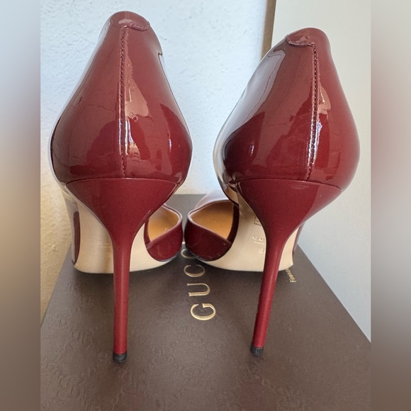 Gucci Dark Red Patent Leather Heels - Size 38 - New in Box - Picture 7 of 9
